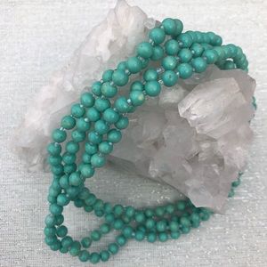 Turquoise Beaded Long Necklace